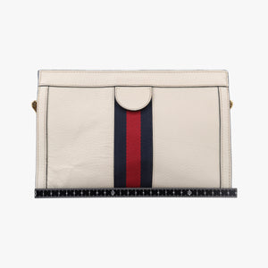 Pre-owned Gucci Ophidia White×Black×red Leather 503877 shoulderbag | stylenewstar