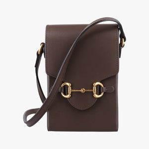 Pre-owned Gucci Horsebit 1955 Brown leather 625615 shoulderbag | stylenewstar