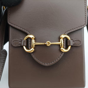 Pre-owned Gucci Horsebit 1955 Brown leather 625615 shoulderbag | stylenewstar