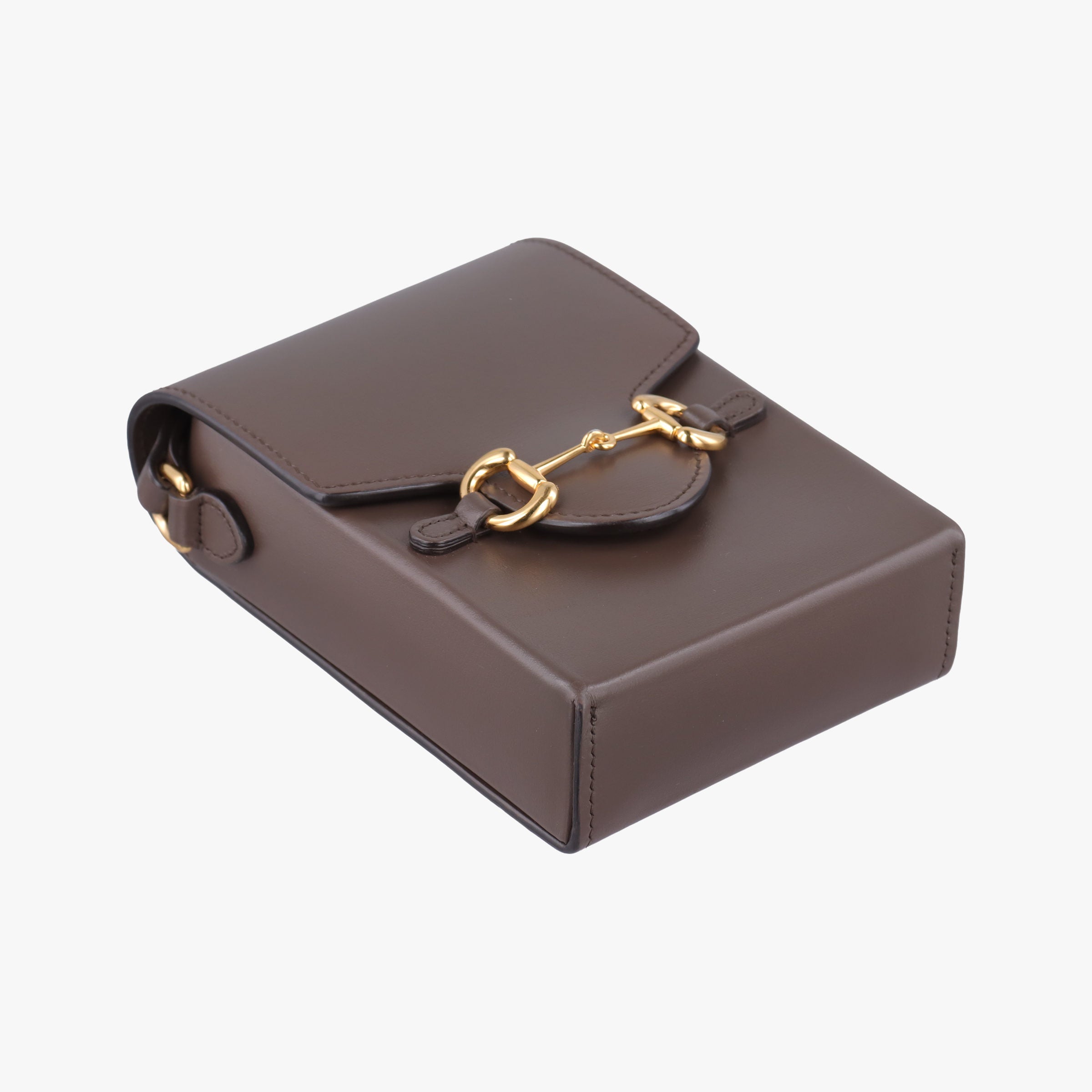 Pre-owned Gucci Horsebit 1955 Brown leather 625615 shoulderbag | stylenewstar