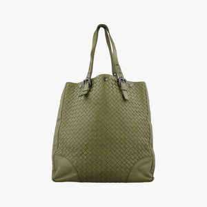 Pre-owned Bottega Veneta Intrecciato Shopper Acatl Green lambskin  handbag | stylenewstar