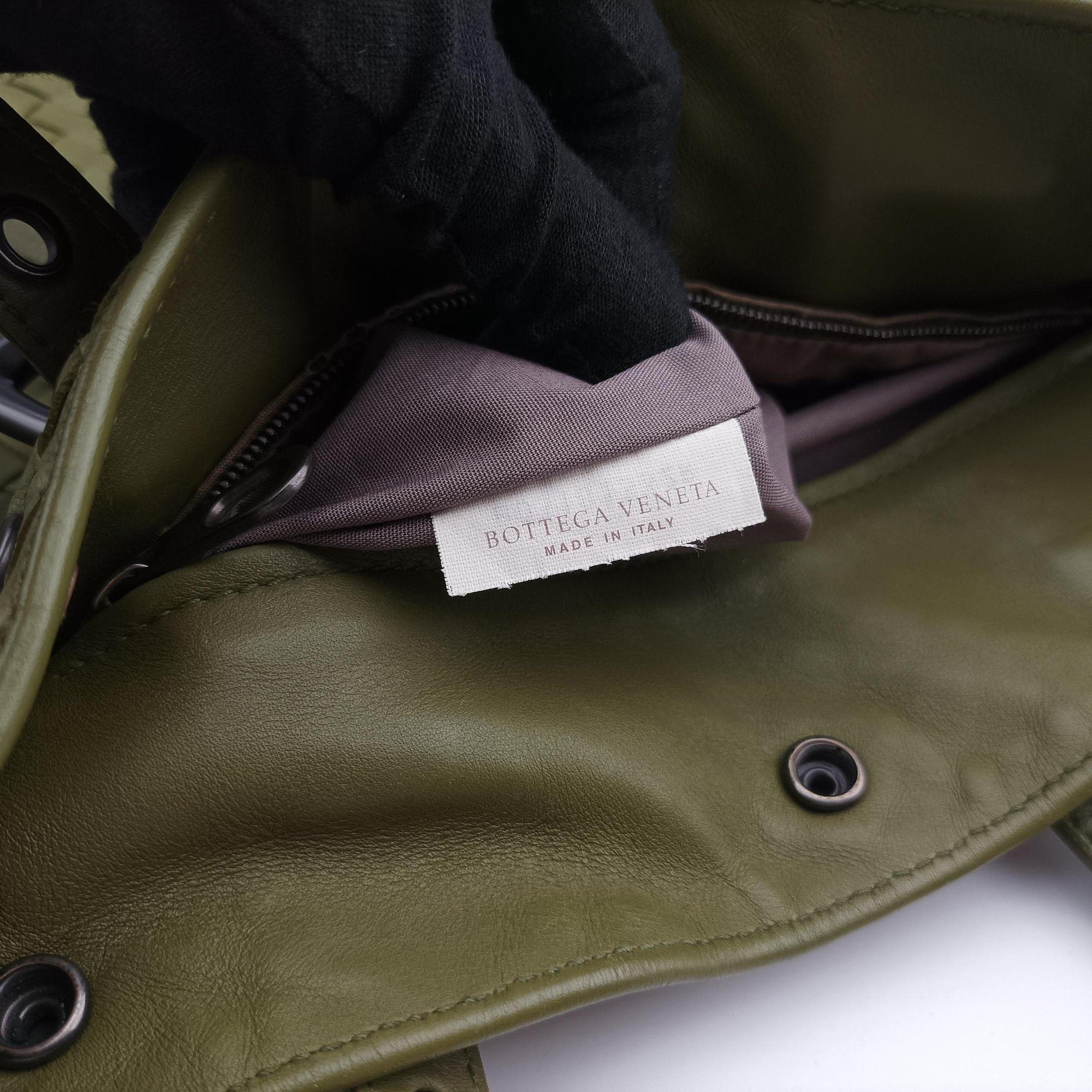 Pre-owned Bottega Veneta Intrecciato Shopper Acatl Green lambskin  handbag | stylenewstar