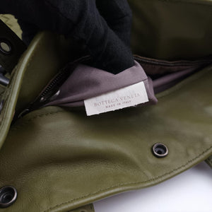 Pre-owned Bottega Veneta Intrecciato Shopper Acatl Green lambskin  handbag | stylenewstar
