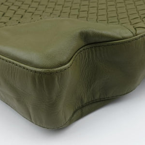 Pre-owned Bottega Veneta Intrecciato Shopper Acatl Green lambskin  handbag | stylenewstar