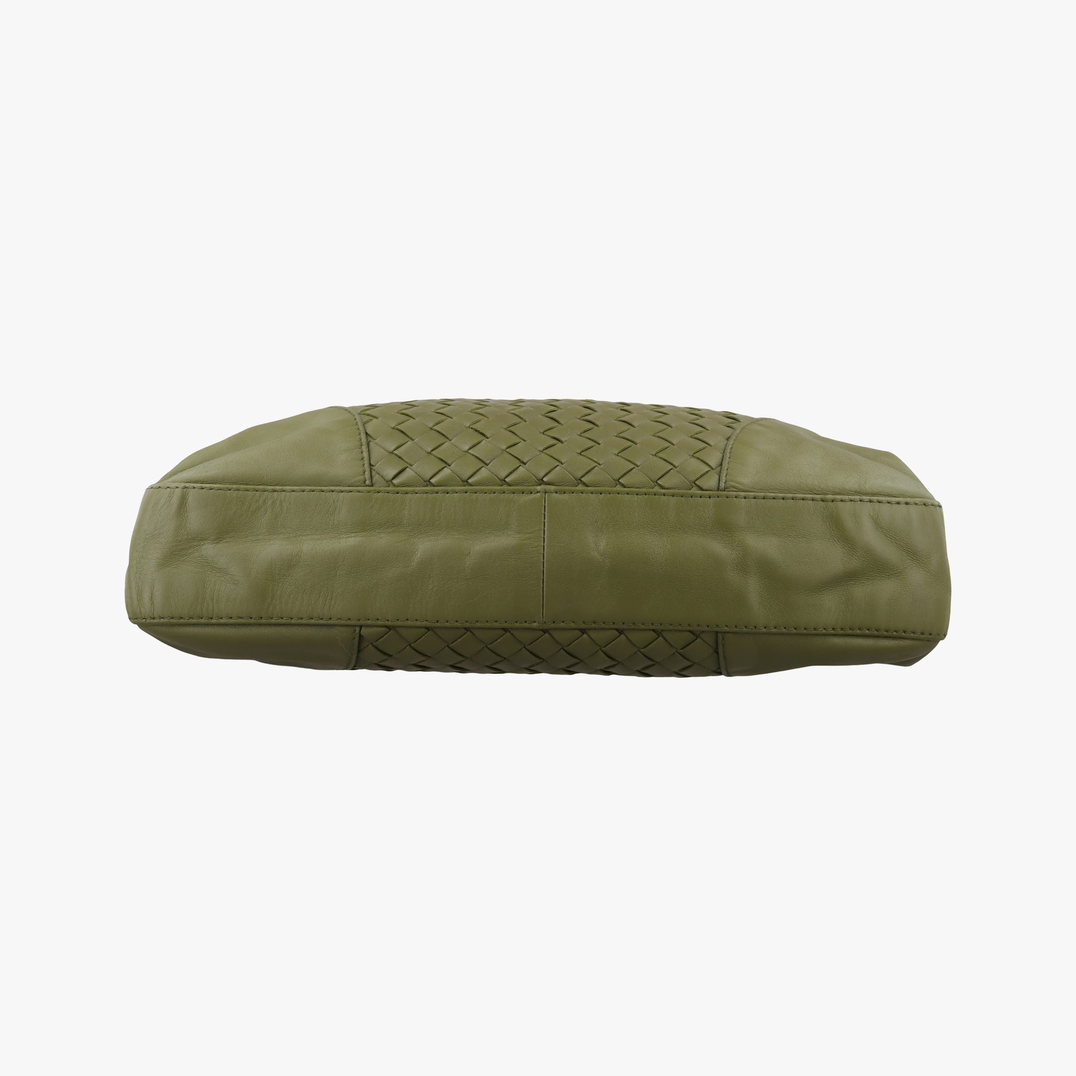 Pre-owned Bottega Veneta Intrecciato Shopper Acatl Green lambskin  handbag | stylenewstar