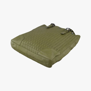 Pre-owned Bottega Veneta Intrecciato Shopper Acatl Green lambskin  handbag | stylenewstar