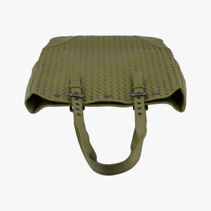 Pre-owned Bottega Veneta Intrecciato Shopper Acatl Green lambskin  handbag | stylenewstar