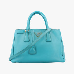 Pre-owned Prada Galleria Blue SAFFIANO Leather BN1801 shoulderbag | stylenewstar