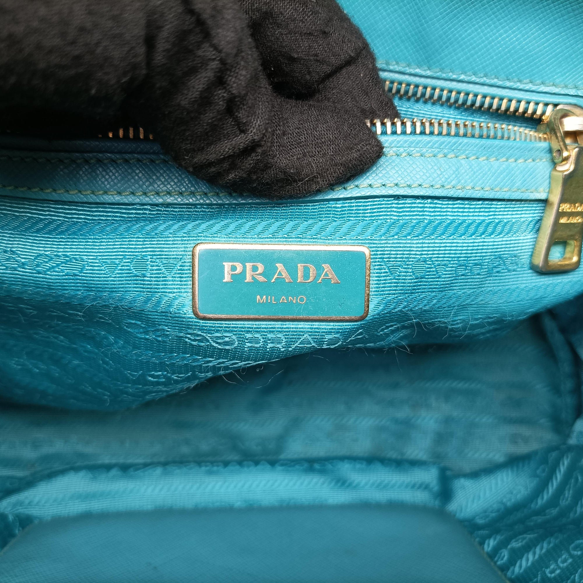 Pre-owned Prada Galleria Blue SAFFIANO Leather BN1801 shoulderbag | stylenewstar