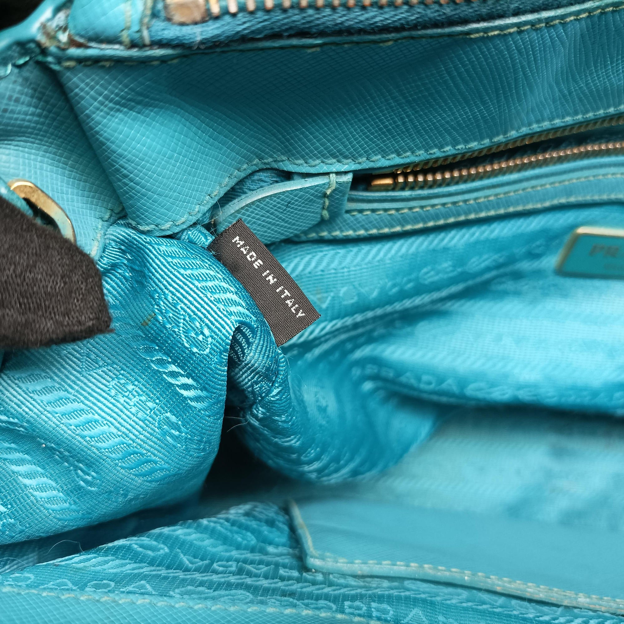 Pre-owned Prada Galleria Blue SAFFIANO Leather BN1801 shoulderbag | stylenewstar