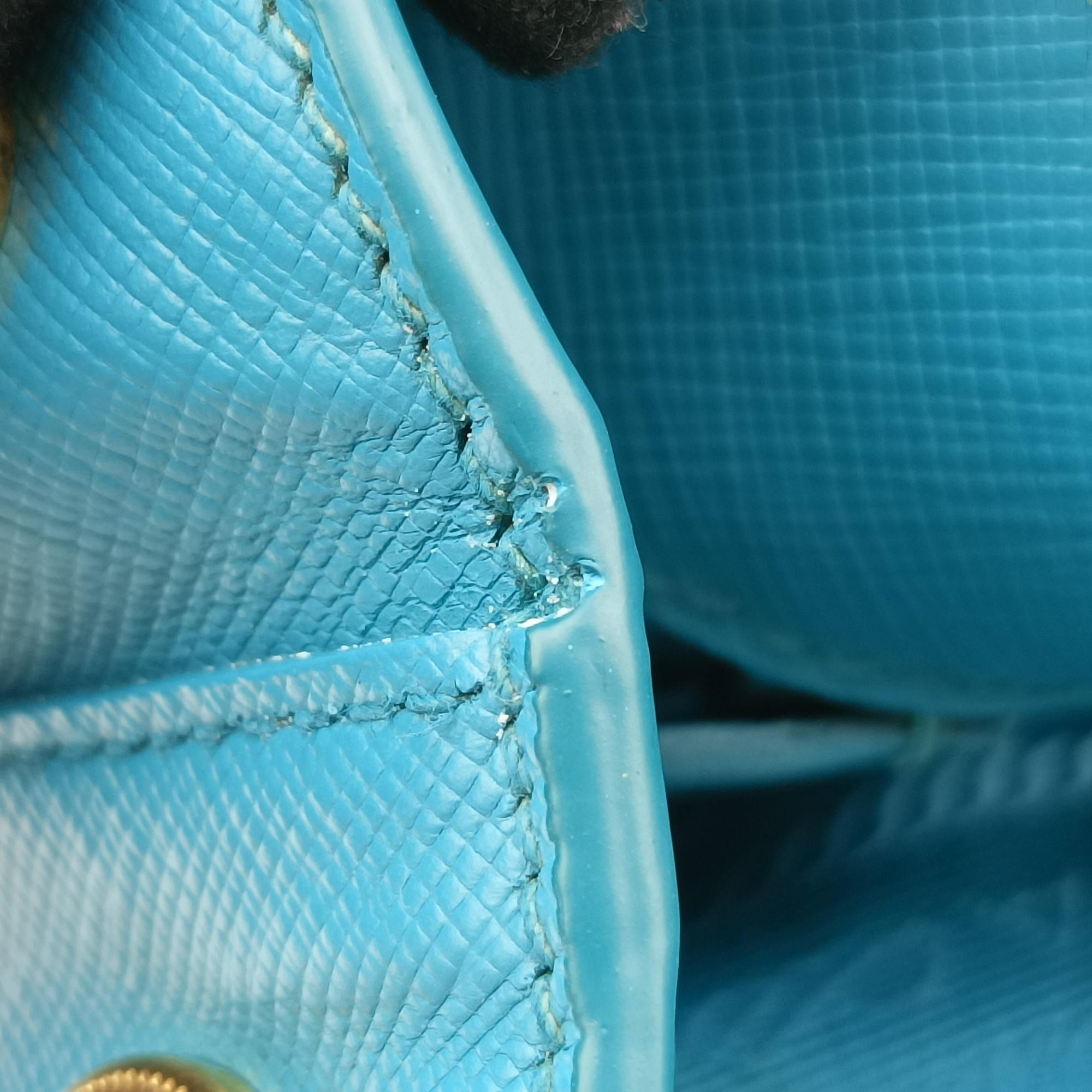 Pre-owned Prada Galleria Blue SAFFIANO Leather BN1801 shoulderbag | stylenewstar