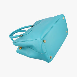 Pre-owned Prada Galleria Blue SAFFIANO Leather BN1801 shoulderbag | stylenewstar