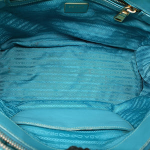 Pre-owned Prada Galleria Blue SAFFIANO Leather BN1801 shoulderbag | stylenewstar