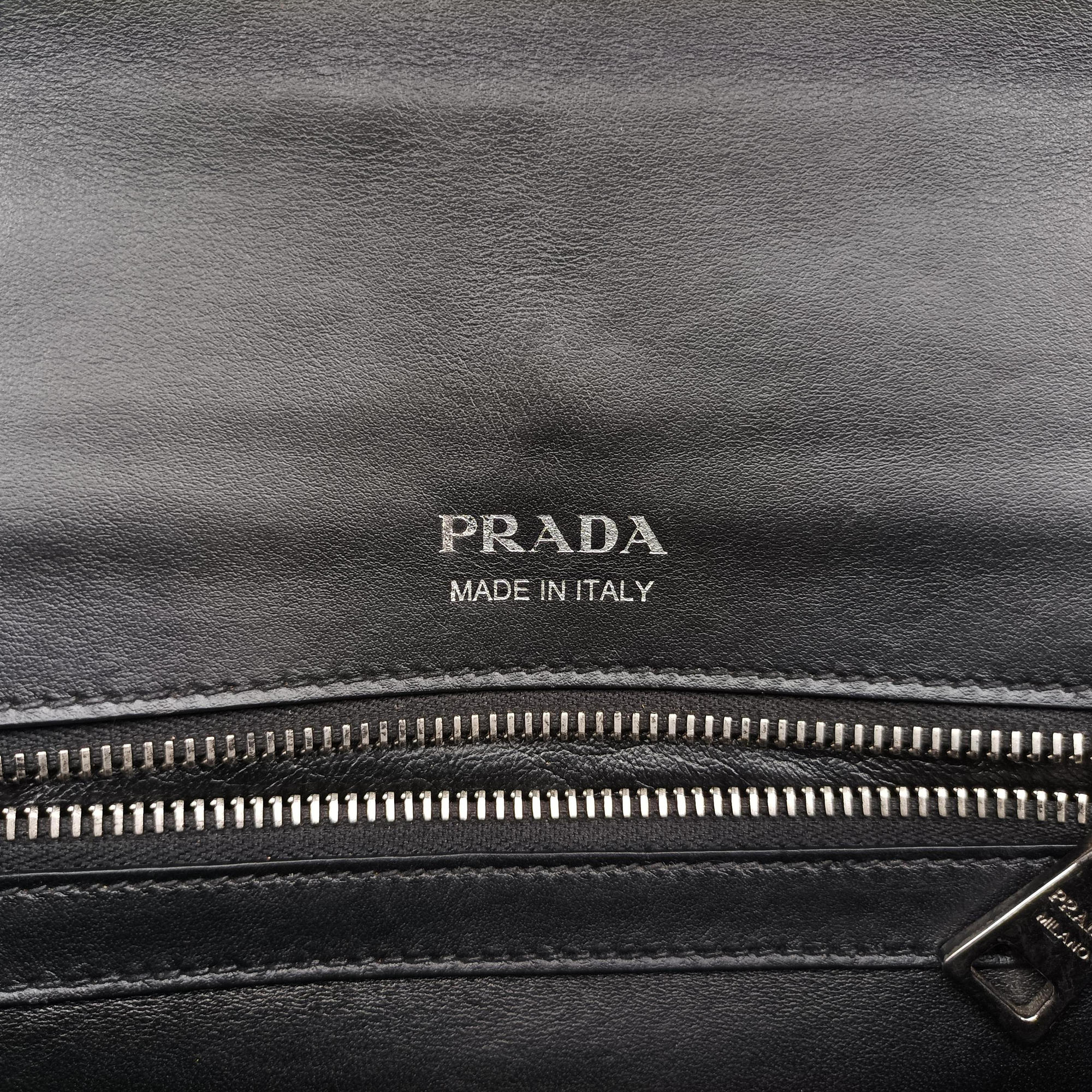 Vintage Prada Electra Studded Black Leather×Saffiano leather 1BD120 shoulderbag | stylenewstar