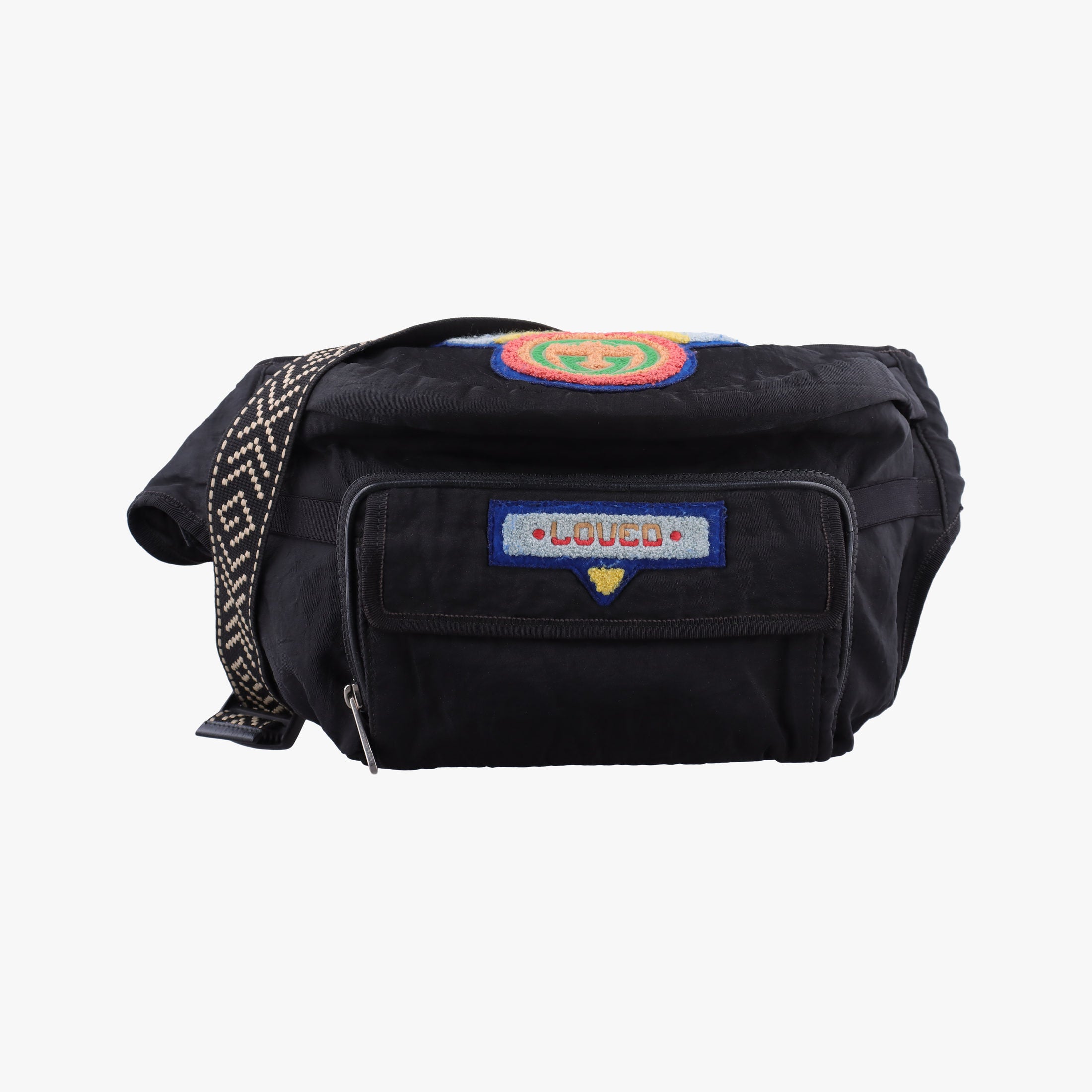 Pre-owned Gucci 80s Patch Black Nylon 536842 bum bag/waist bag | stylenewstar