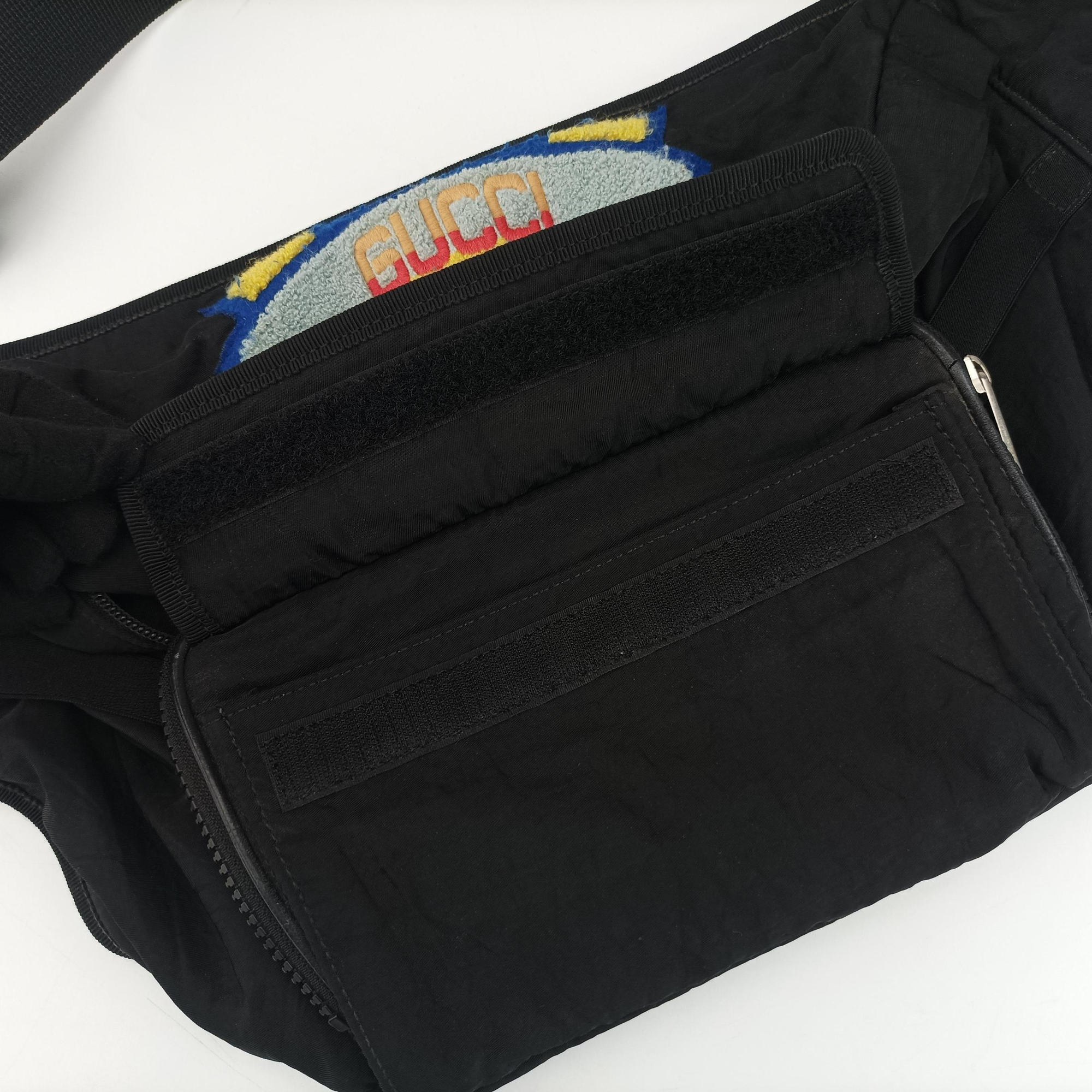 Pre-owned Gucci 80s Patch Black Nylon 536842 bum bag/waist bag | stylenewstar