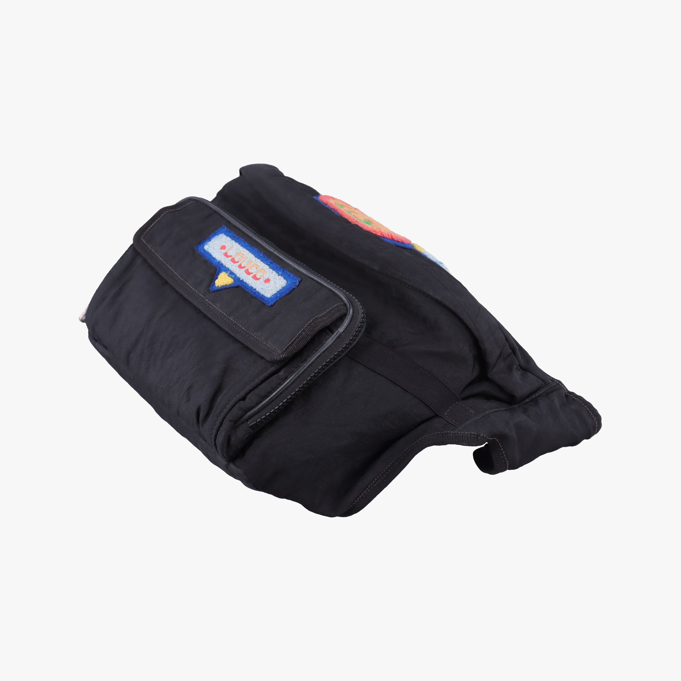 Pre-owned Gucci 80s Patch Black Nylon 536842 bum bag/waist bag | stylenewstar