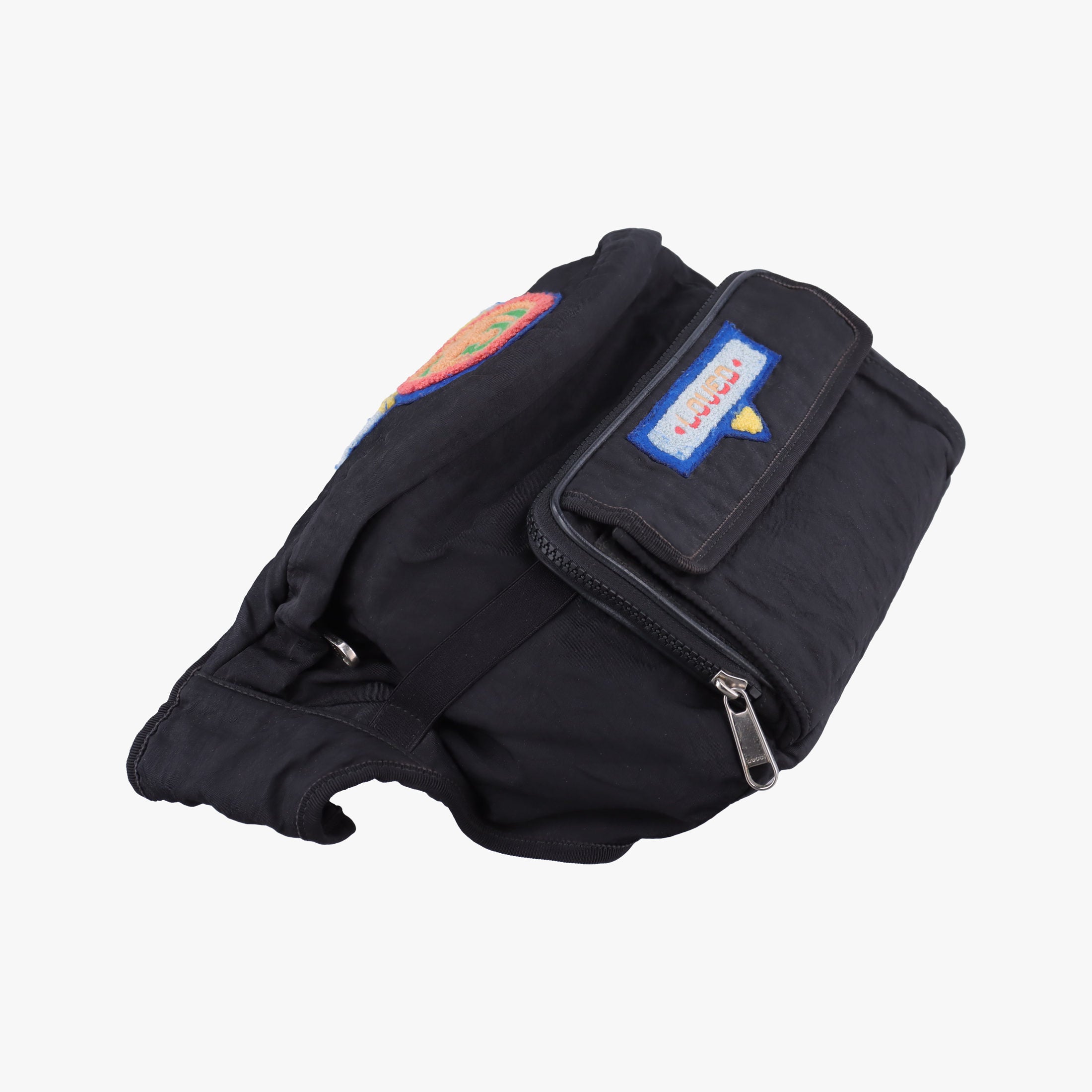 Pre-owned Gucci 80s Patch Black Nylon 536842 bum bag/waist bag | stylenewstar