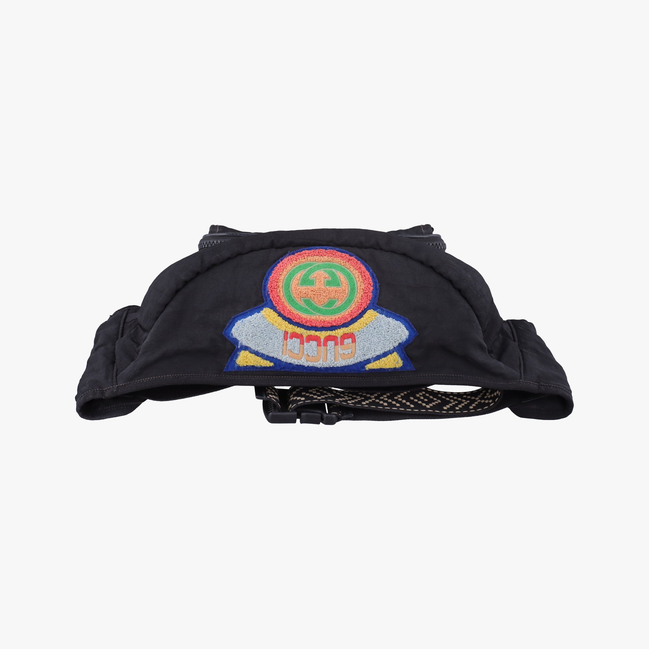 Pre-owned Gucci 80s Patch Black Nylon 536842 bum bag/waist bag | stylenewstar