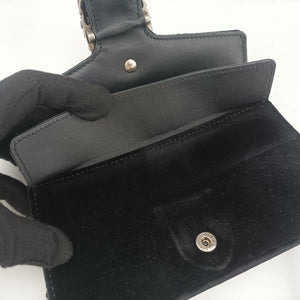 Pre-owned Gucci Dionysus Black velour×Leather 476432 shoulderbag | stylenewstar