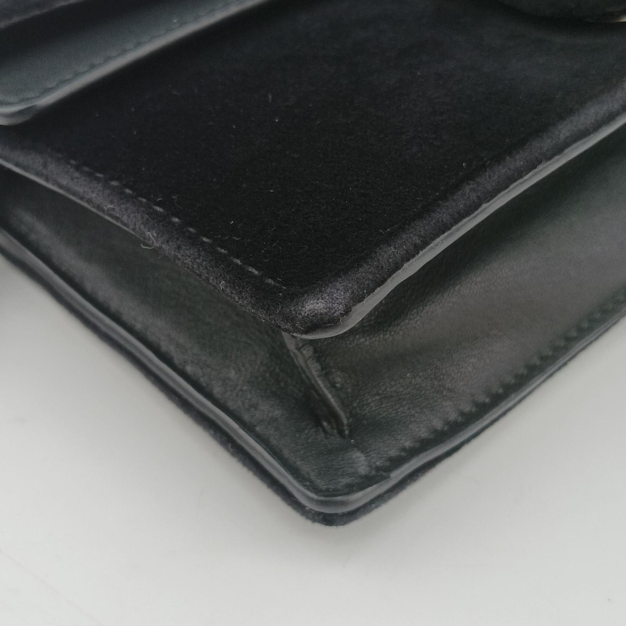 Pre-owned Gucci Dionysus Black velour×Leather 476432 shoulderbag | stylenewstar