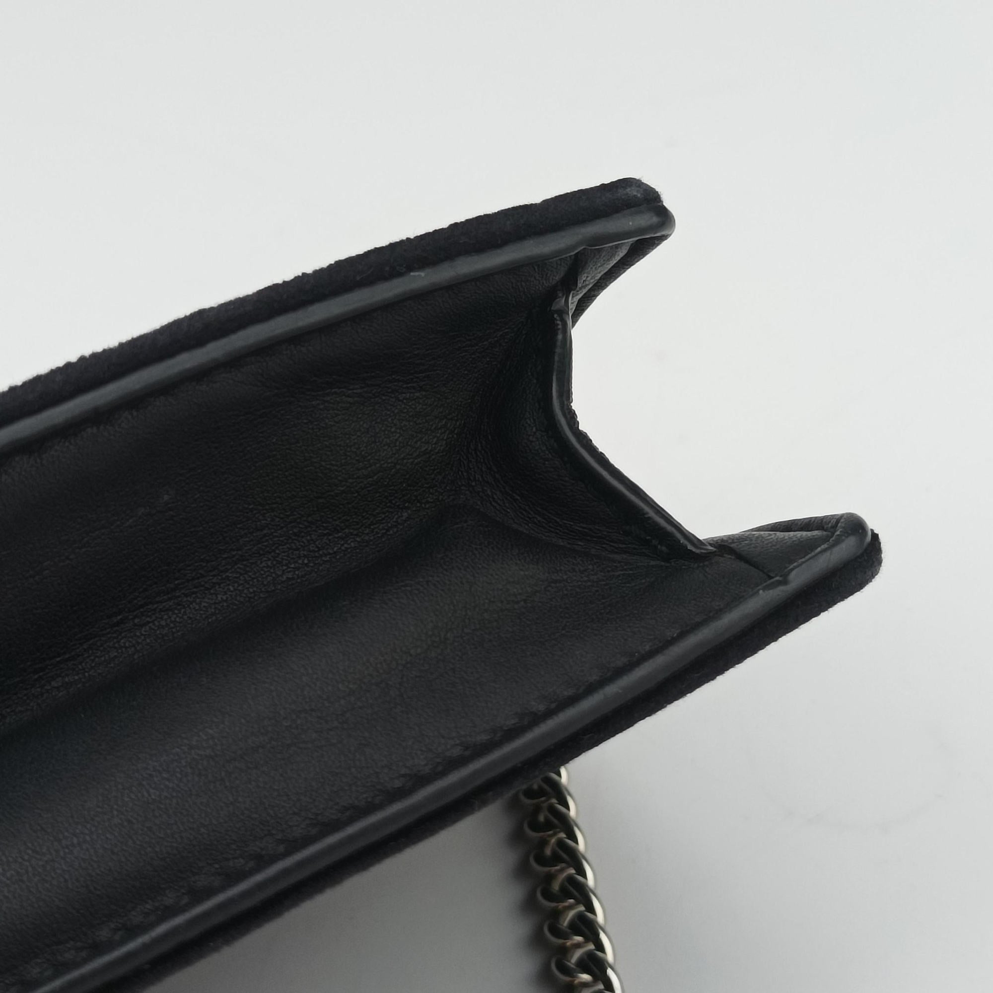Pre-owned Gucci Dionysus Black velour×Leather 476432 shoulderbag | stylenewstar