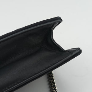 Pre-owned Gucci Dionysus Black velour×Leather 476432 shoulderbag | stylenewstar