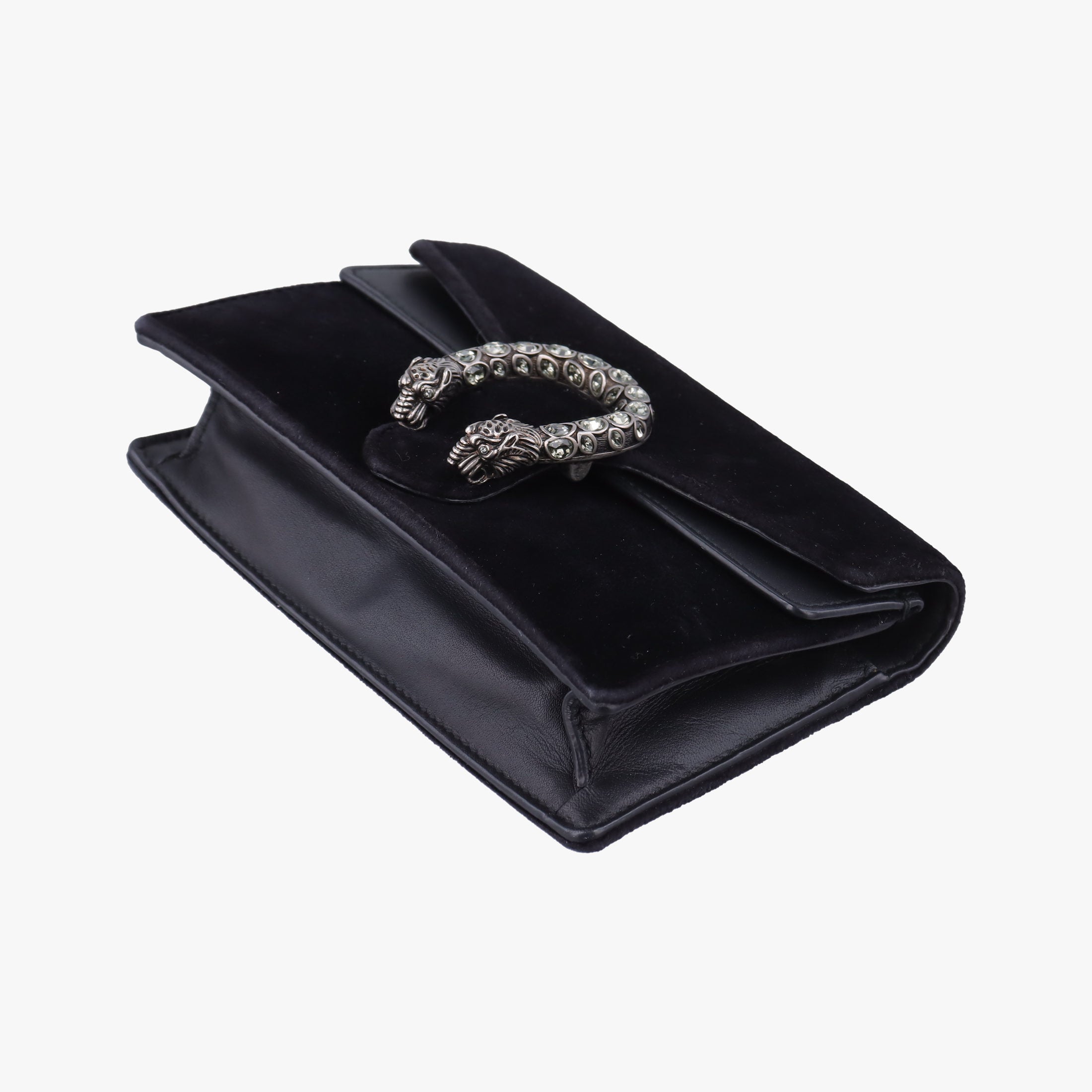 Pre-owned Gucci Dionysus Black velour×Leather 476432 shoulderbag | stylenewstar
