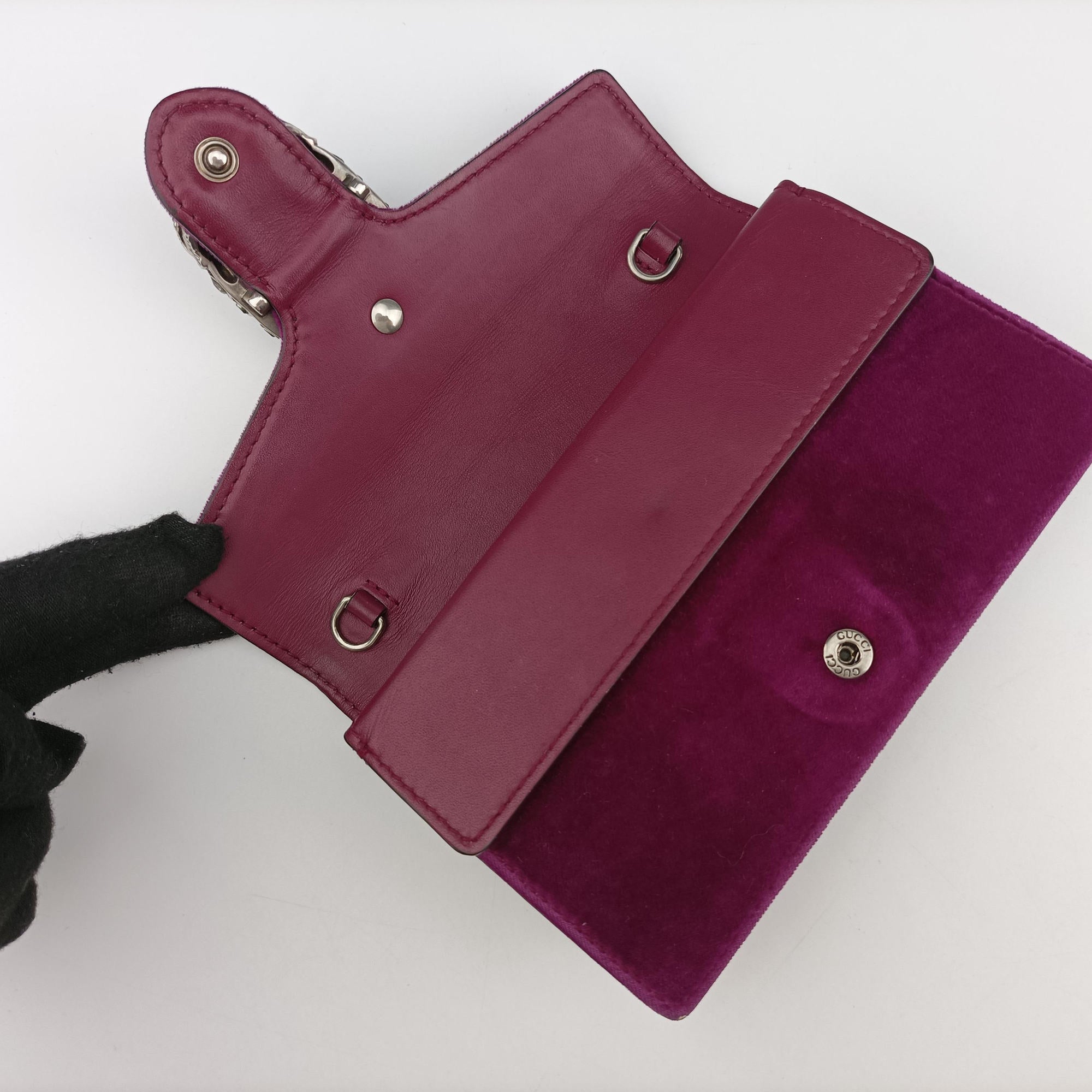 Pre-owned Gucci Dionysus Purple velour×Leather 476432 shoulderbag | stylenewstar