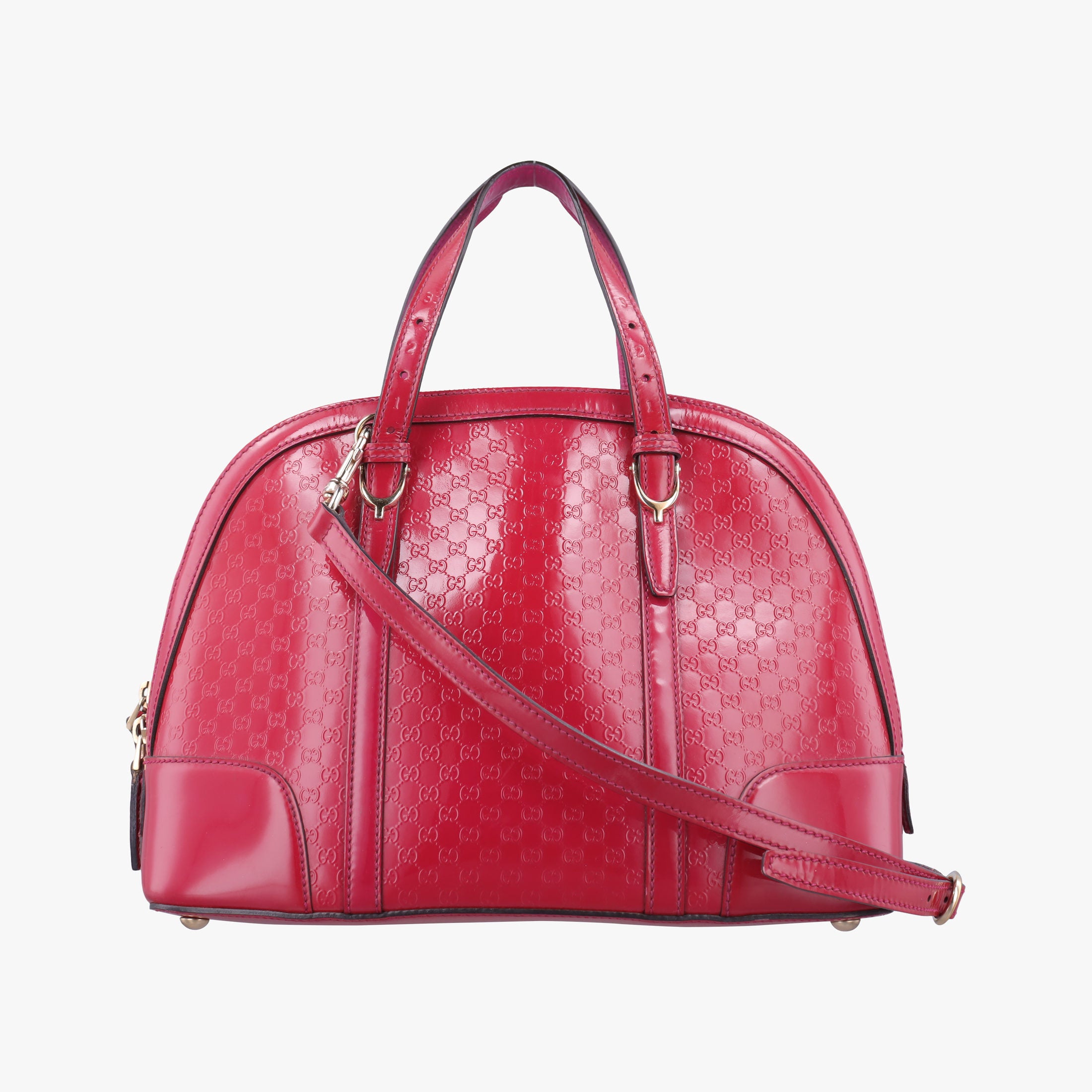 Pre-owned Gucci Microguccissima Red Patent Leather 309617 shoulderbag | stylenewstar