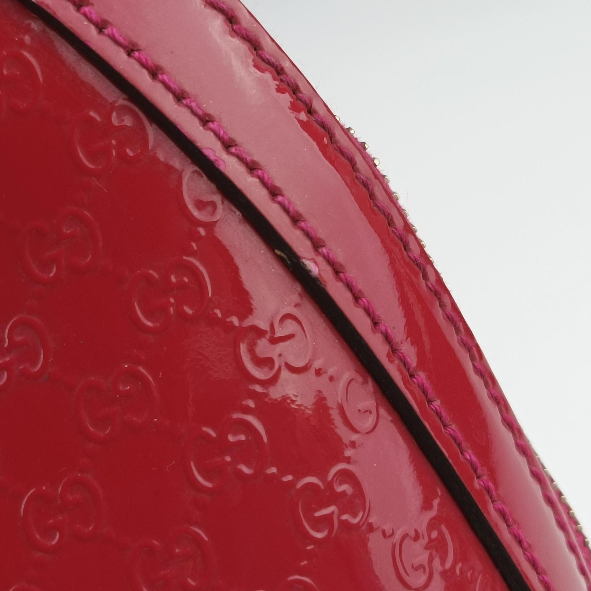 Pre-owned Gucci Microguccissima Red Patent Leather 309617 shoulderbag | stylenewstar