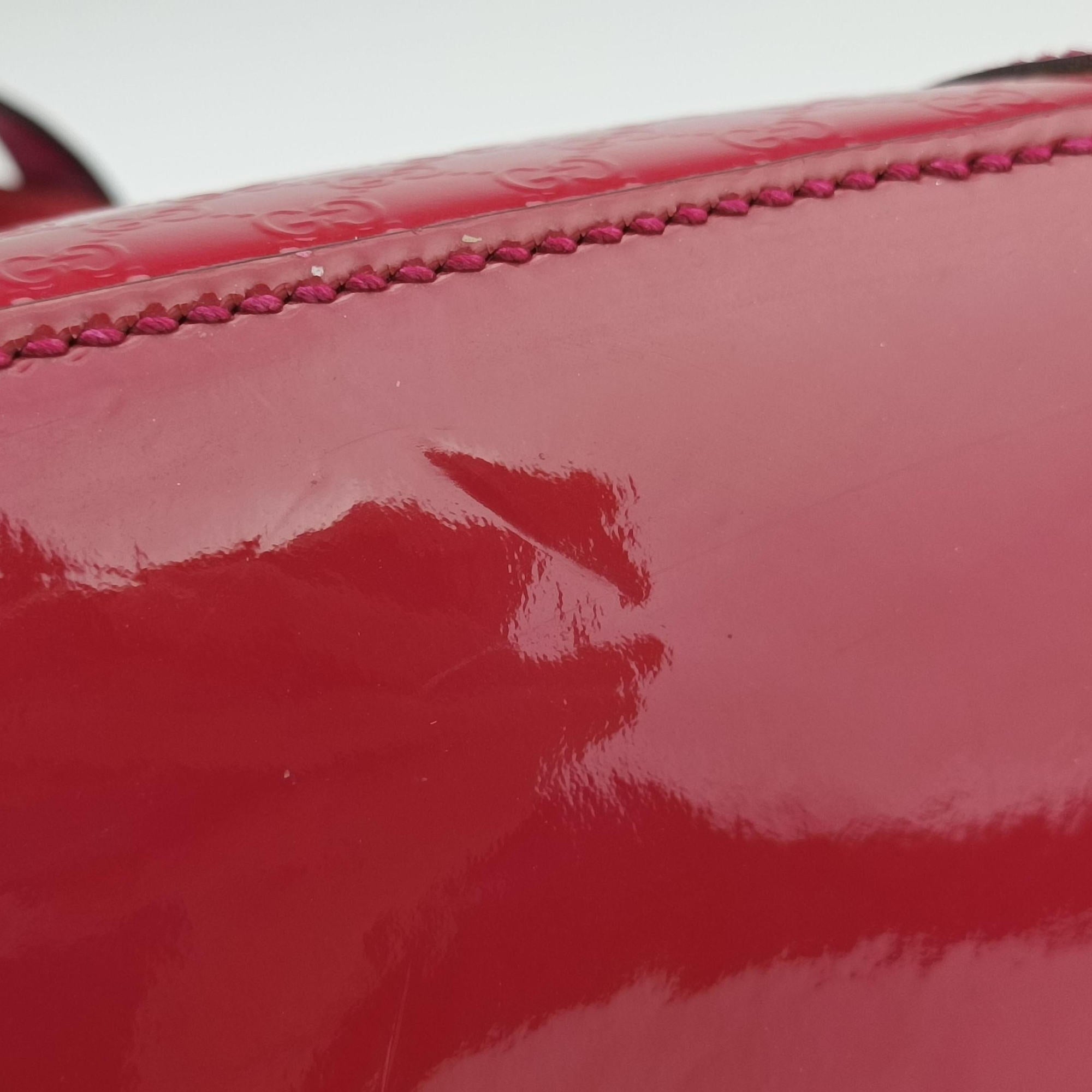 Pre-owned Gucci Microguccissima Red Patent Leather 309617 shoulderbag | stylenewstar