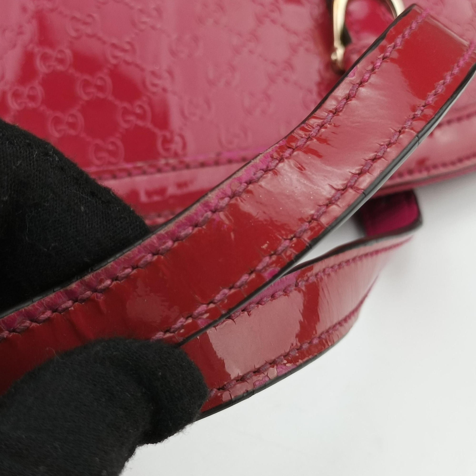 Pre-owned Gucci Microguccissima Red Patent Leather 309617 shoulderbag | stylenewstar