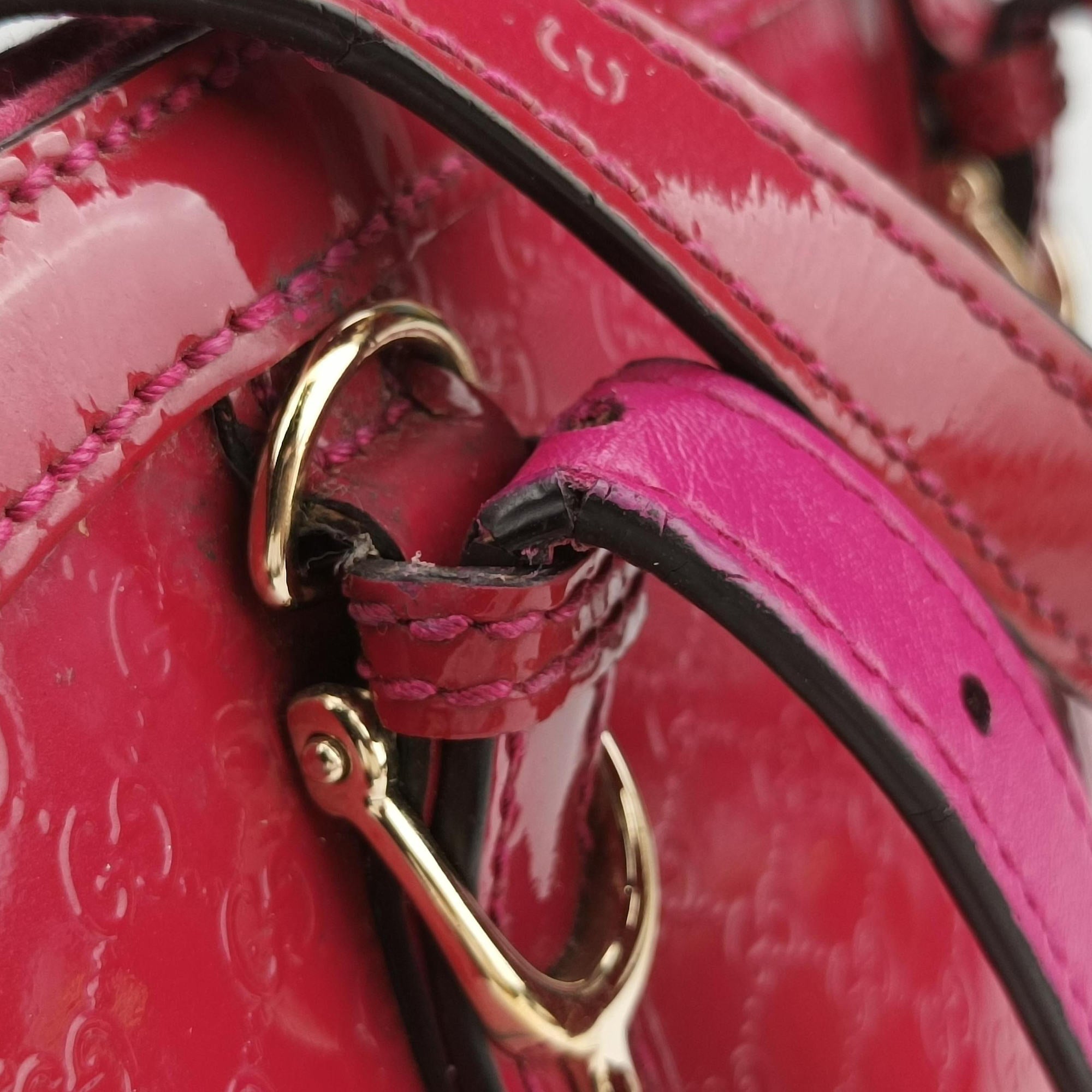 Pre-owned Gucci Microguccissima Red Patent Leather 309617 shoulderbag | stylenewstar