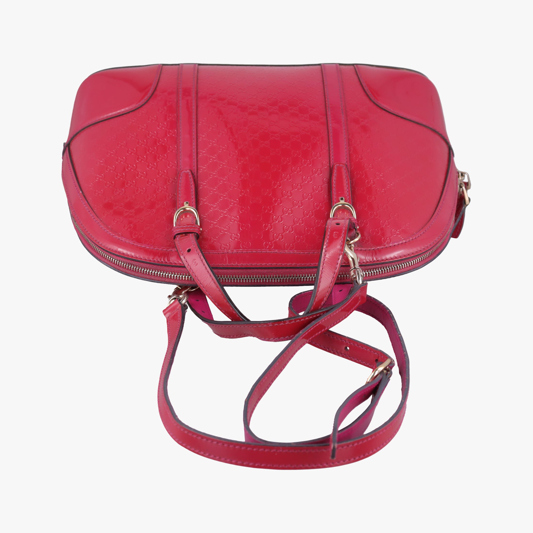 Pre-owned Gucci Microguccissima Red Patent Leather 309617 shoulderbag | stylenewstar