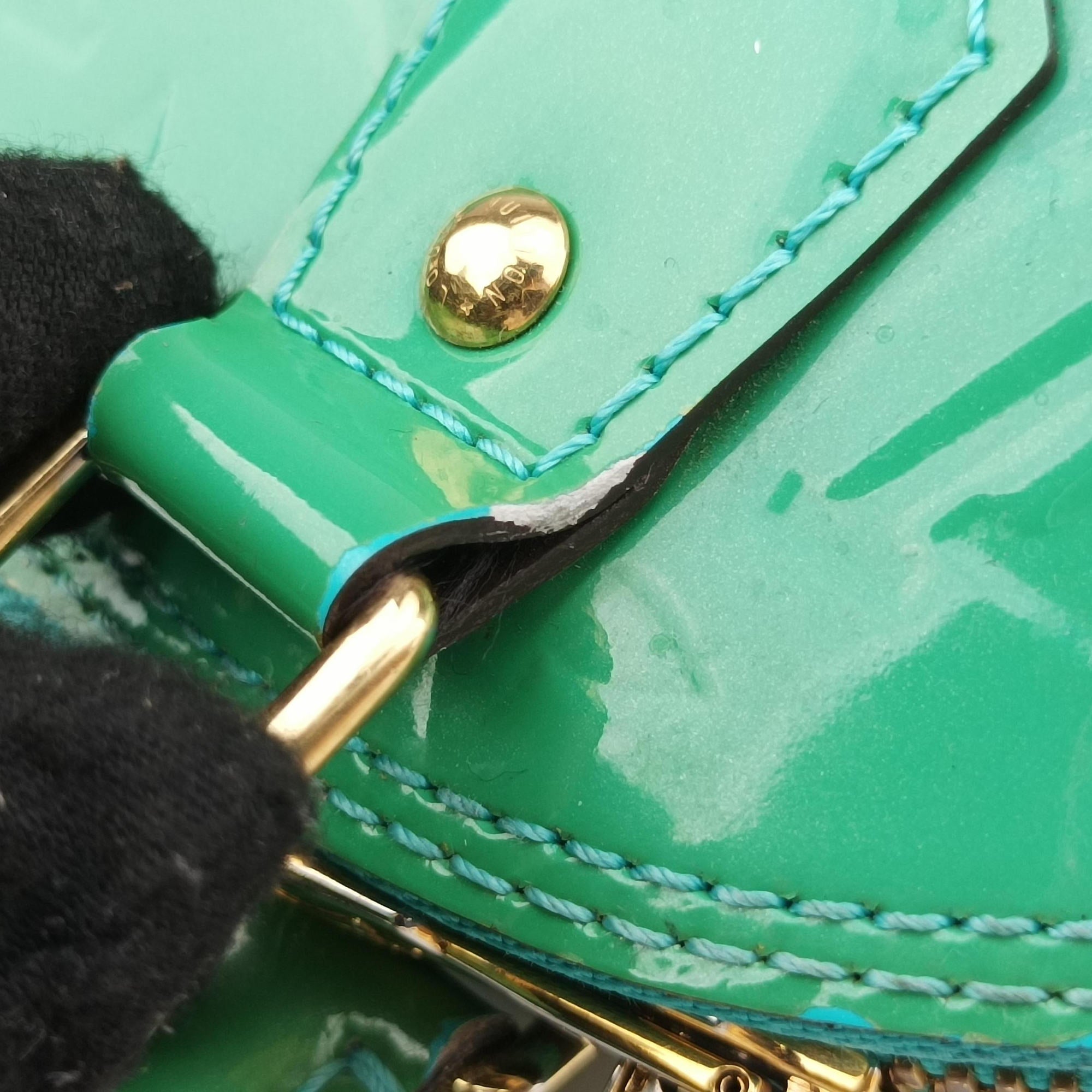 Secondhand Louis Vuitton Alma BB Blue Lagon Vernis M91696 shoulderbag | stylenewstar