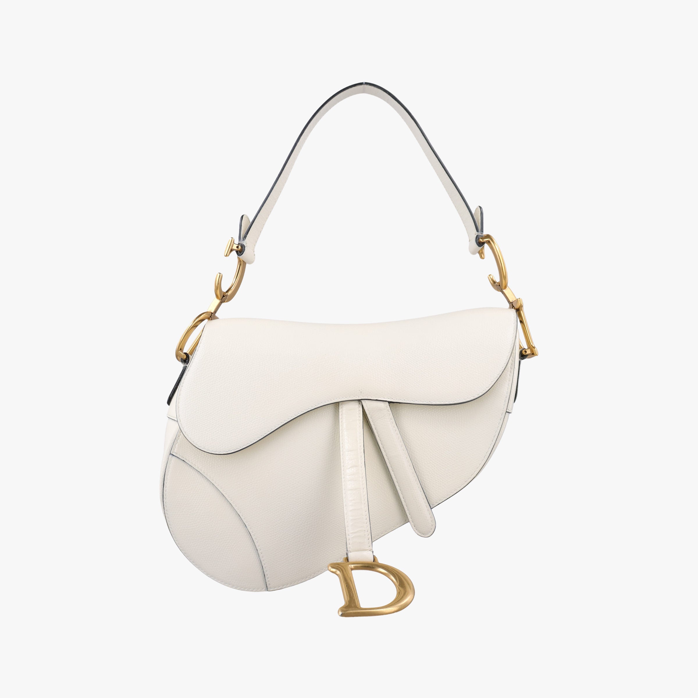 Pre-owned Christian Dior Saddle White Leather  shoulderbag | stylenewstar