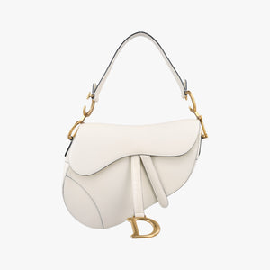 Pre-owned Christian Dior Saddle White Leather  shoulderbag | stylenewstar