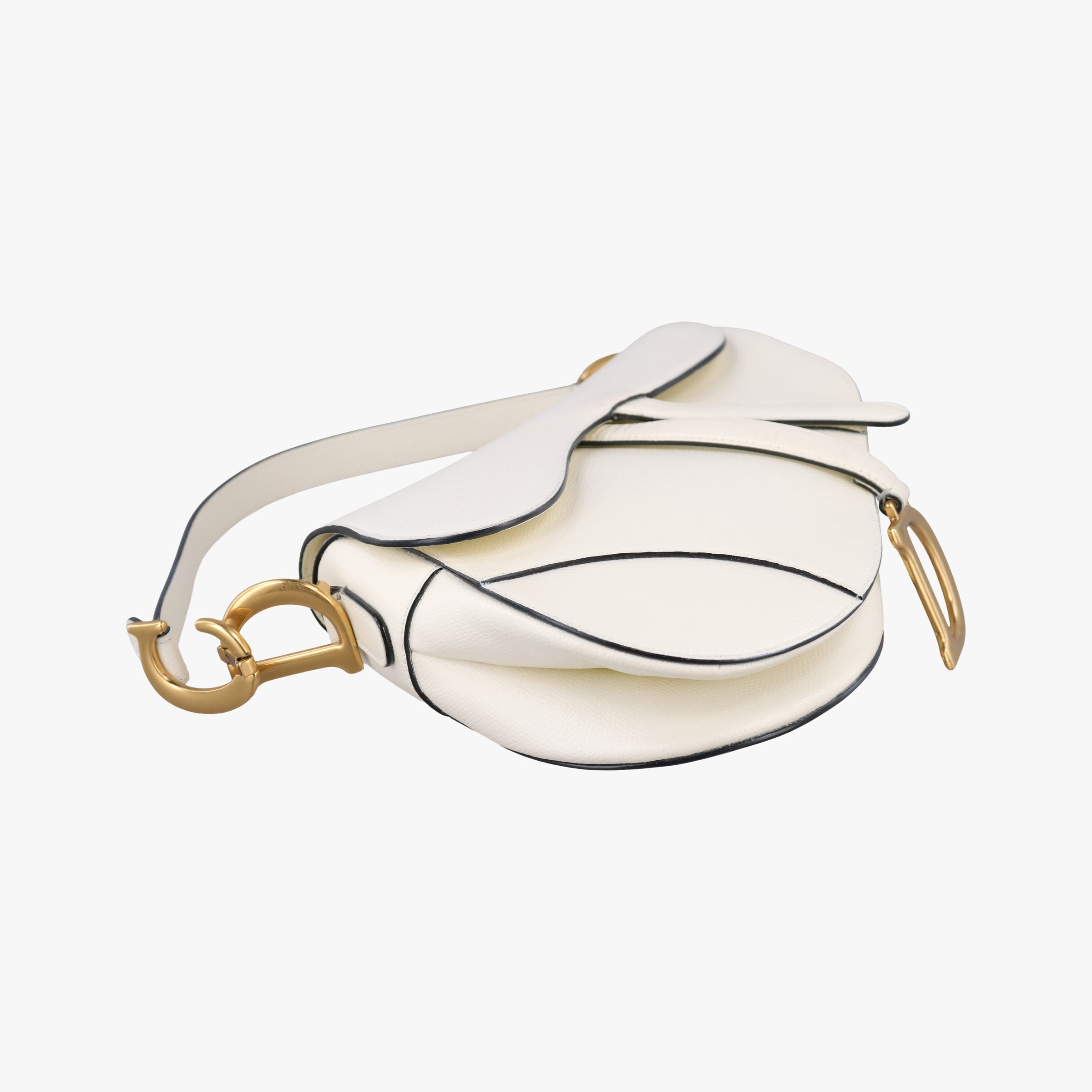 Pre-owned Christian Dior Saddle White Leather  shoulderbag | stylenewstar