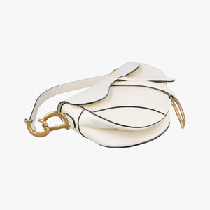 Pre-owned Christian Dior Saddle White Leather  shoulderbag | stylenewstar