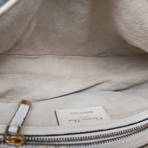 Pre-owned Christian Dior Saddle White Leather  shoulderbag | stylenewstar