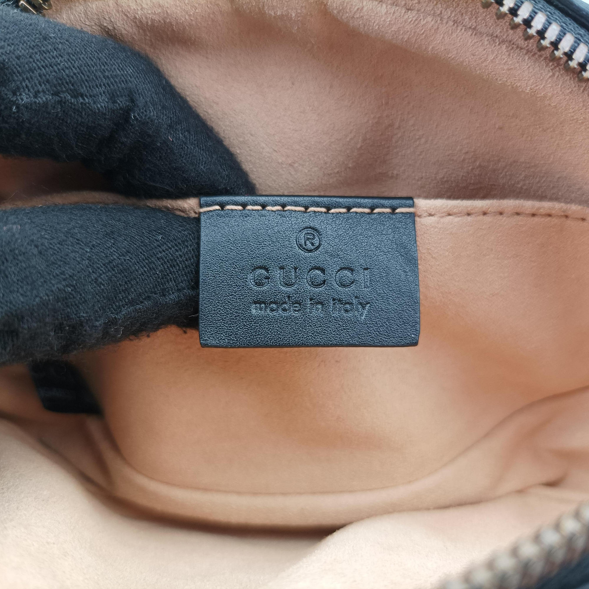 Secondhand Gucci GG Marmont Black Leather 476434 bum bag/waist bag | stylenewstar