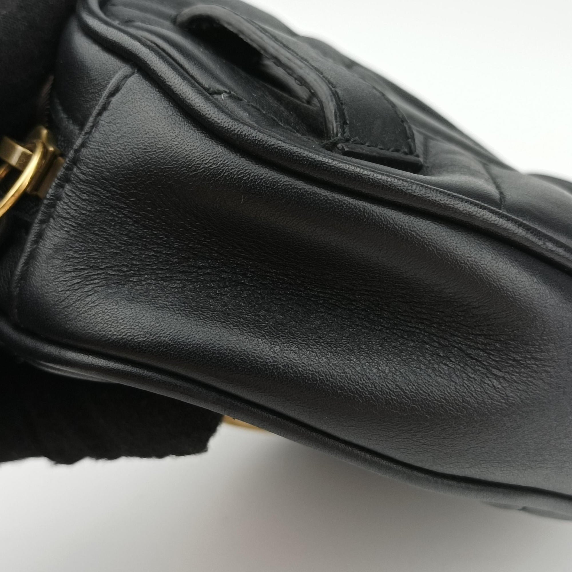 Secondhand Gucci GG Marmont Black Leather 476434 bum bag/waist bag | stylenewstar