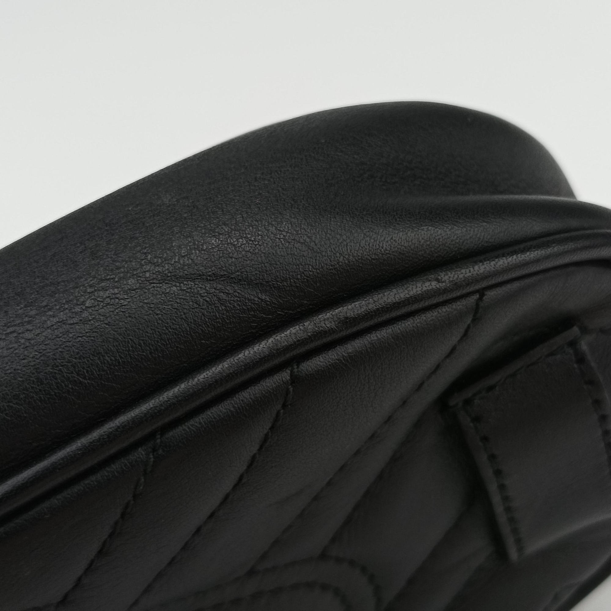 Secondhand Gucci GG Marmont Black Leather 476434 bum bag/waist bag | stylenewstar