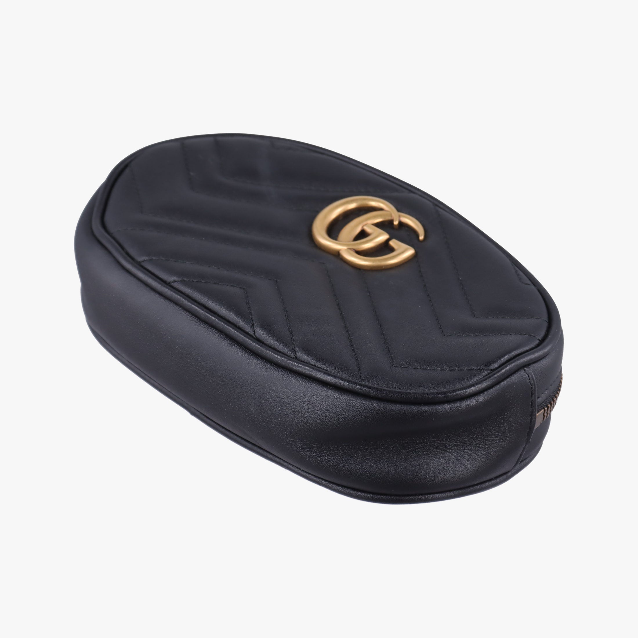 Secondhand Gucci GG Marmont Black Leather 476434 bum bag/waist bag | stylenewstar