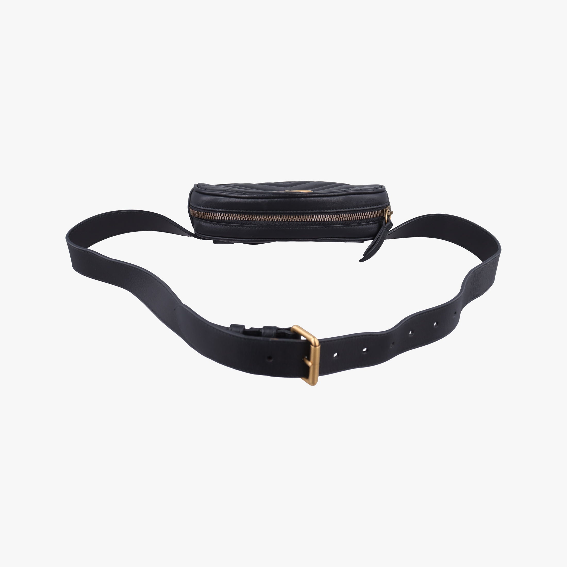 Secondhand Gucci GG Marmont Black Leather 476434 bum bag/waist bag | stylenewstar