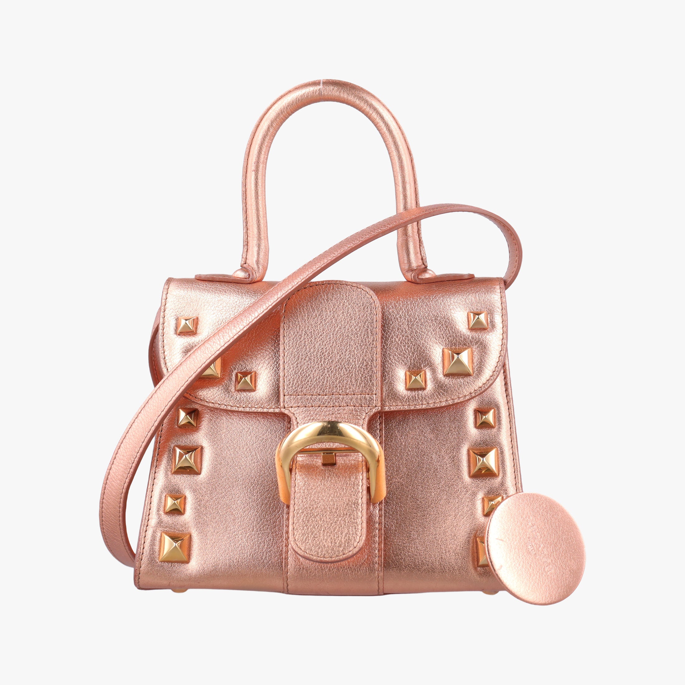 Pre-owned Delvaux Brillant Mini Pink Gold leather  shoulderbag | stylenewstar
