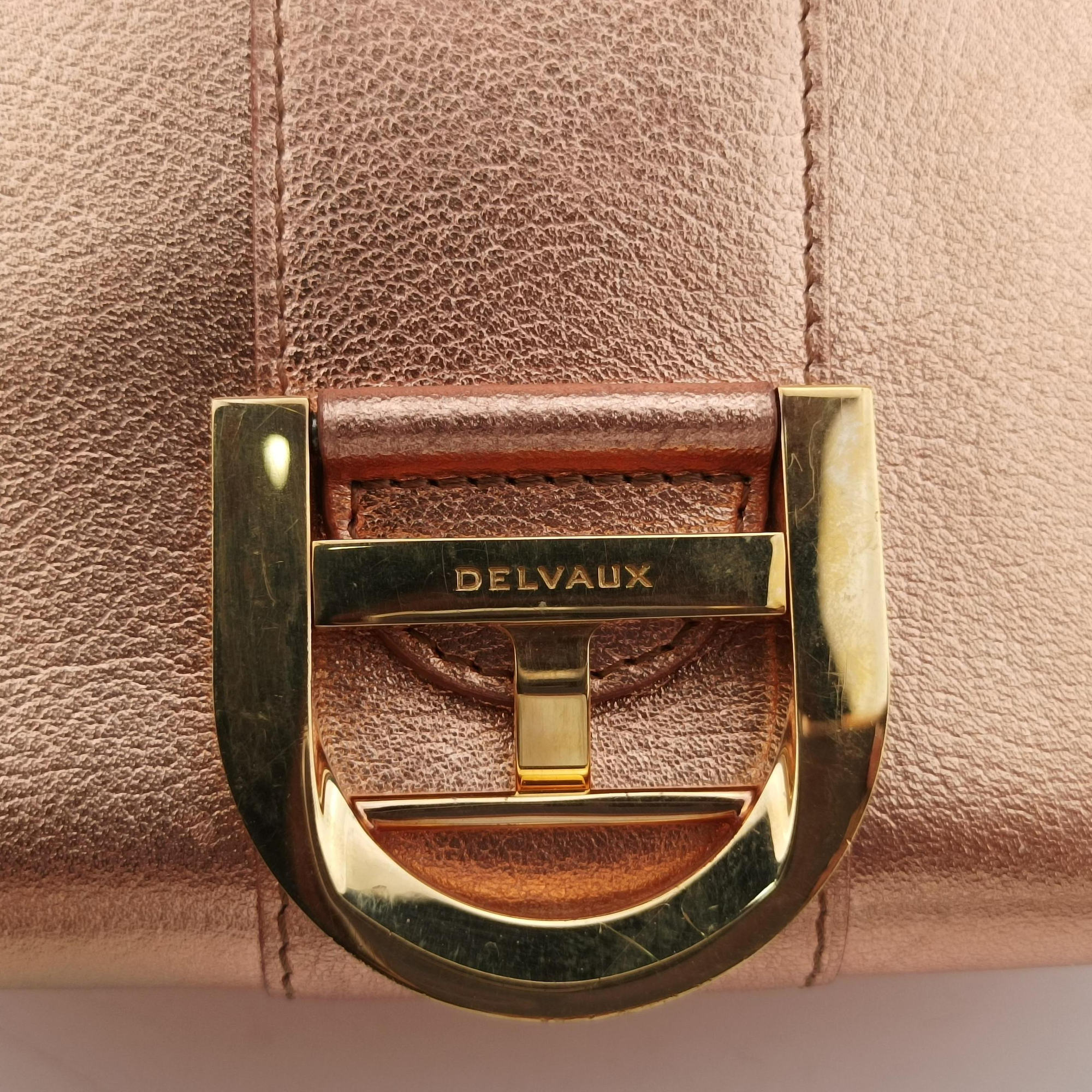 Pre-owned Delvaux Brillant Mini Pink Gold leather  shoulderbag | stylenewstar