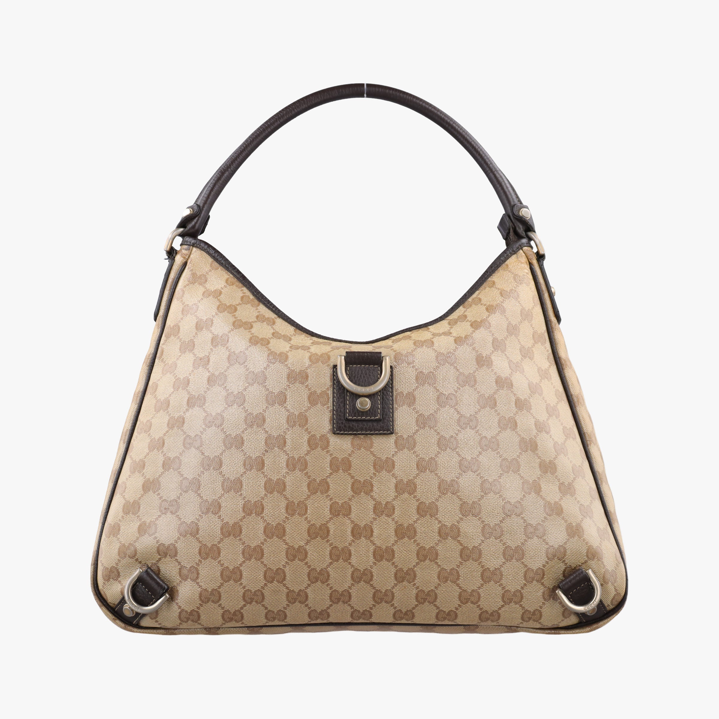 Pre-owned Gucci GG Crystal Abbey Hobo Beige PVC coated canvas×leather 268636 handbag | stylenewstar
