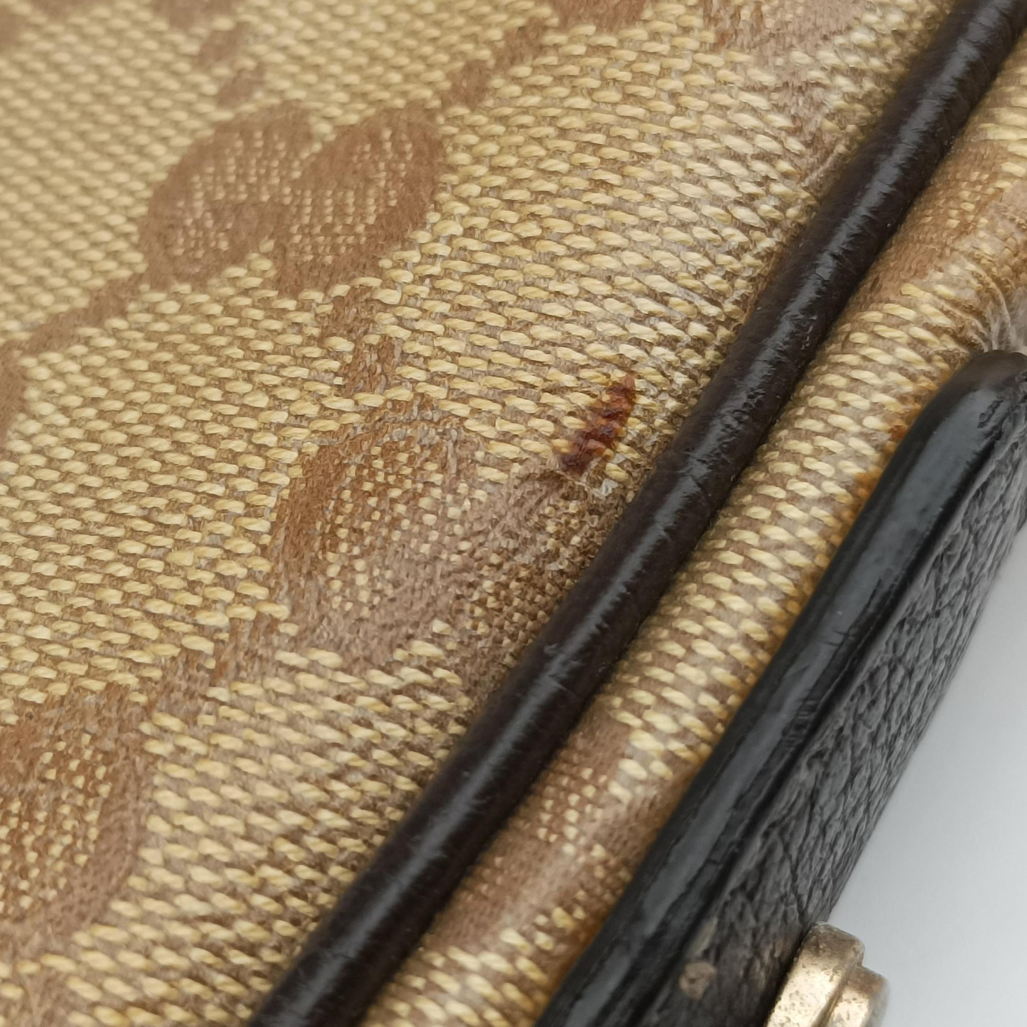 Pre-owned Gucci GG Crystal Abbey Hobo Beige PVC coated canvas×leather 268636 handbag | stylenewstar